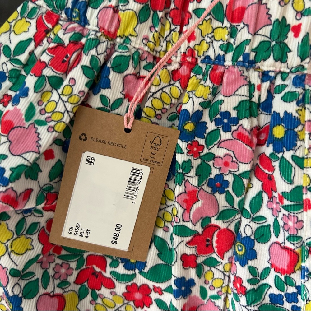 Mini Boden Floral Corduroy Skirt - Size 4/5 NEW! - Picture 2 of 5